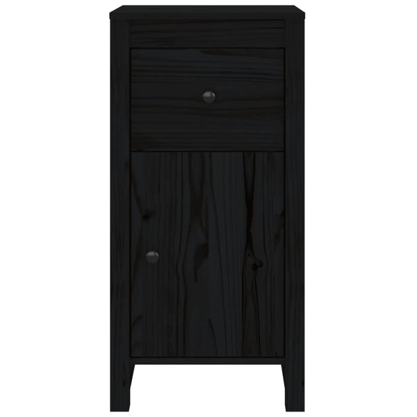 Schwarzes Kiefer Massivholz Sideboard 40x80 cm