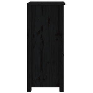 Schwarzes Kiefer Massivholz Sideboard 40x80 cm