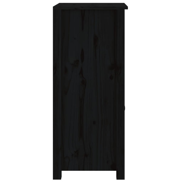 Schwarzes Kiefer Massivholz Sideboard 40x80 cm