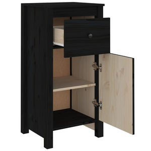 Schwarzes Kiefer Massivholz Sideboard 40x80 cm