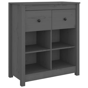 Graues Kiefer Massivholz Sideboard 70x80 cm