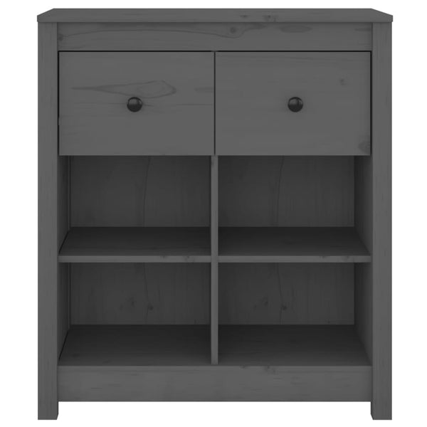 Graues Kiefer Massivholz Sideboard 70x80 cm