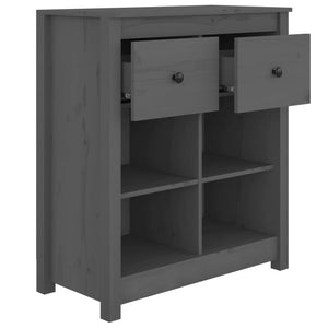 Graues Kiefer Massivholz Sideboard 70x80 cm