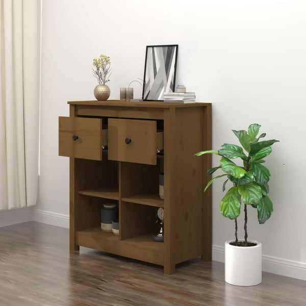 Honigbraunes Sideboard 70x35x80cm Kiefer Massivholz