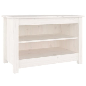 Weiße Schuhbank Kiefer Massivholz 70 cm
