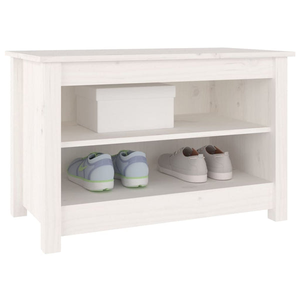 Weiße Schuhbank Kiefer Massivholz 70 cm