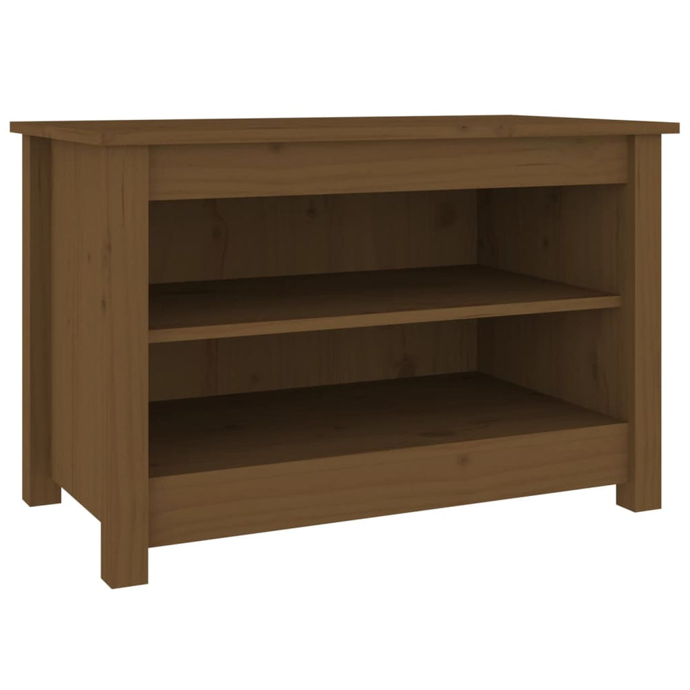 Schuhbank Honigbraun Kiefer Massivholz 70cm