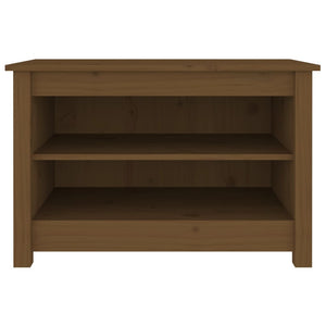 Schuhbank Honigbraun Kiefer Massivholz 70cm