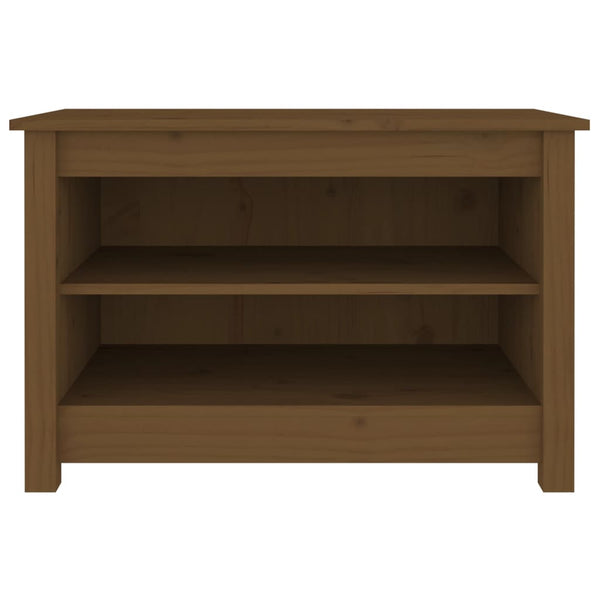 Schuhbank Honigbraun Kiefer Massivholz 70cm
