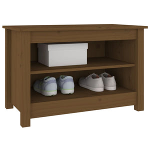 Schuhbank Honigbraun Kiefer Massivholz 70cm