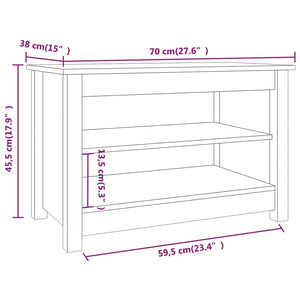 Schuhbank Honigbraun Kiefer Massivholz 70cm