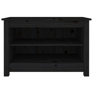 Schuhbank Schwarz Kiefer Massivholz 70 cm