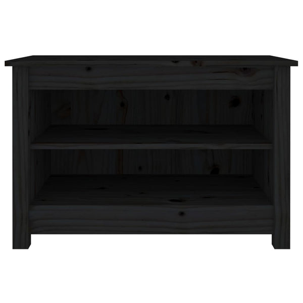 Schuhbank Schwarz Kiefer Massivholz 70 cm