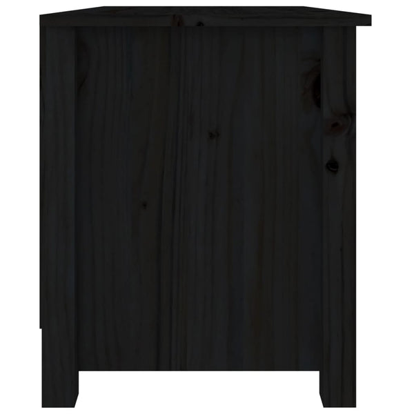 Schuhbank Schwarz Kiefer Massivholz 70 cm