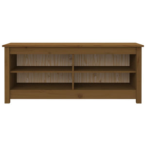 Schuhbank Honigbraun Kiefer Massivholz 110cm