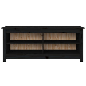 Schuhbank Schwarz Kiefer Massivholz 110 cm