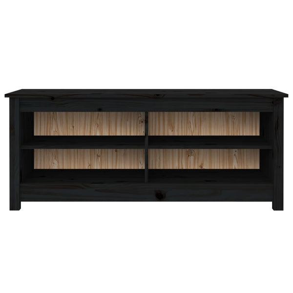 Schuhbank Schwarz Kiefer Massivholz 110 cm