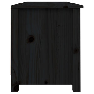 Schuhbank Schwarz Kiefer Massivholz 110 cm