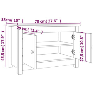 Massivholz Schuhschrank Kiefer 70cm