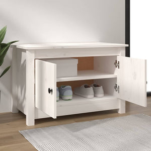vidaXL Shoe Cabinet White 70x38x45.5 cm Solid Pine Wood