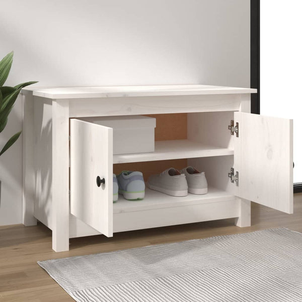 vidaXL Shoe Cabinet White 70x38x45.5 cm Solid Pine Wood
