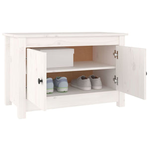 vidaXL Shoe Cabinet White 70x38x45.5 cm Solid Pine Wood