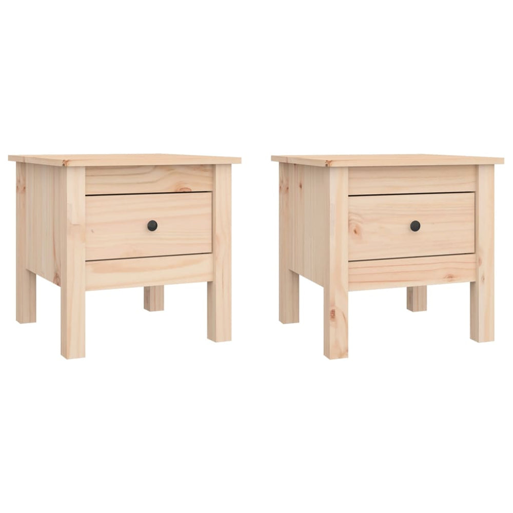 Beistelltische 2er Set Kiefer Massivholz 40x40 cm