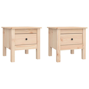 Beistelltische 2er Set Kiefer Massivholz 40x40 cm