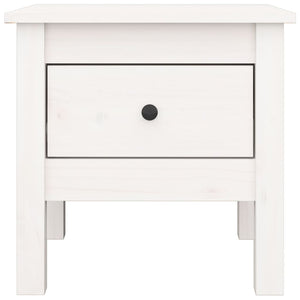 vidaXL Table d'appoint Blanc 40x40x39 cm Bois de pin massif