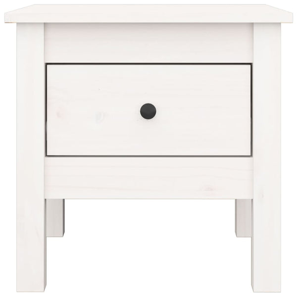vidaXL Table d'appoint Blanc 40x40x39 cm Bois de pin massif