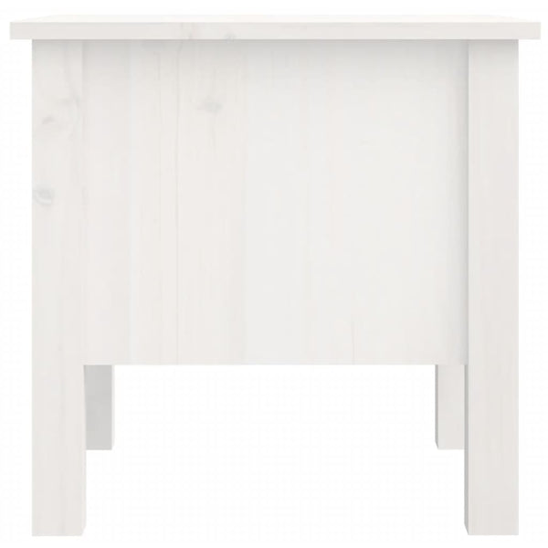 vidaXL Table d'appoint Blanc 40x40x39 cm Bois de pin massif