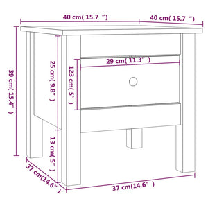 vidaXL Table d'appoint Blanc 40x40x39 cm Bois de pin massif