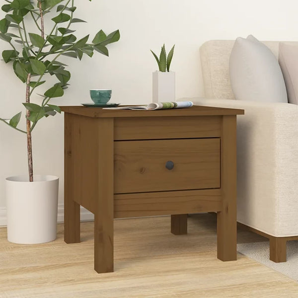 2er Set Beistelltische Honigbraun Kiefer Massivholz
