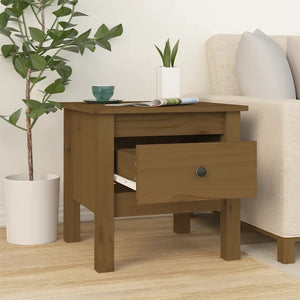 2er Set Beistelltische Honigbraun Kiefer Massivholz