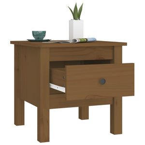 2er Set Beistelltische Honigbraun Kiefer Massivholz
