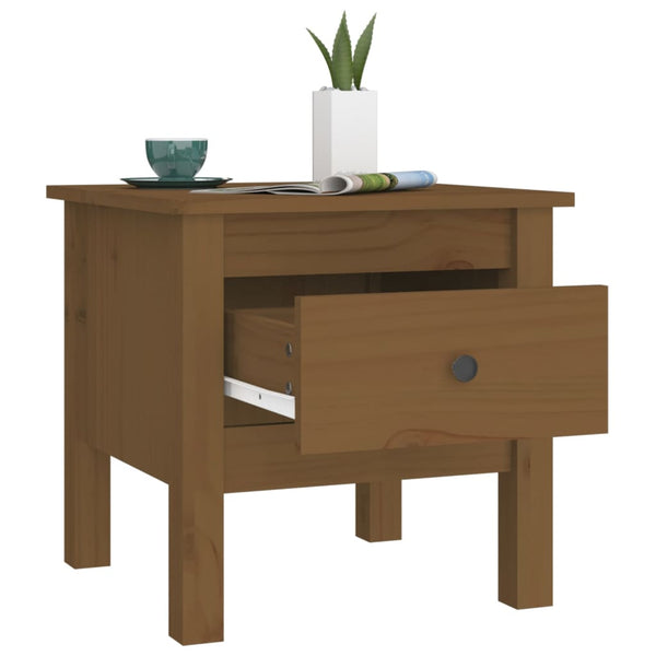 2er Set Beistelltische Honigbraun Kiefer Massivholz