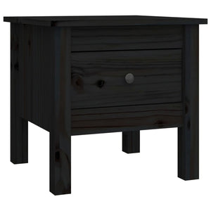 Schwarzer Beistelltisch Kiefer Massivholz 40x40 cm