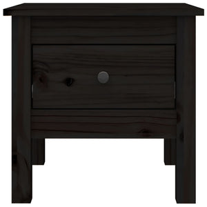 Schwarzer Beistelltisch Kiefer Massivholz 40x40 cm