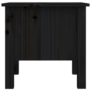 Schwarzer Beistelltisch Kiefer Massivholz 40x40 cm