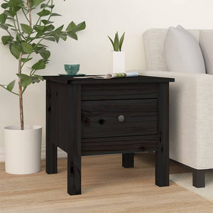 Schwarze Beistelltische 2er Set Kiefer Massivholz 40x40 cm