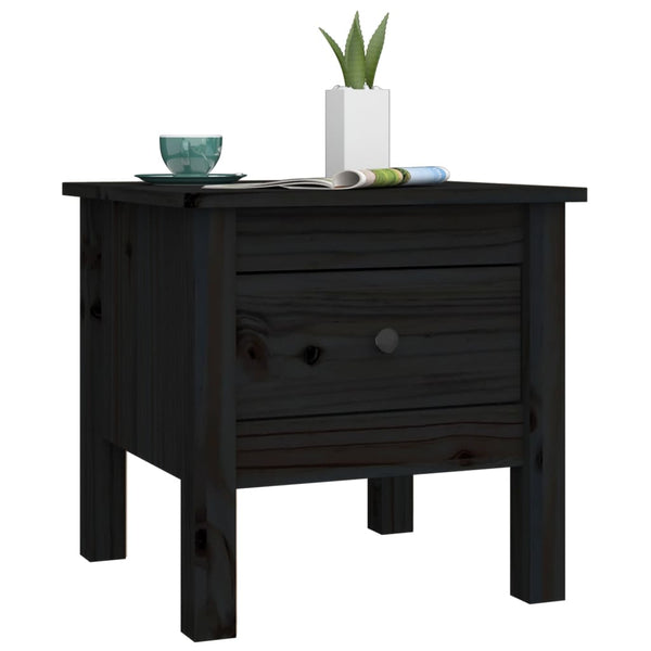 Schwarze Beistelltische 2er Set Kiefer Massivholz 40x40 cm