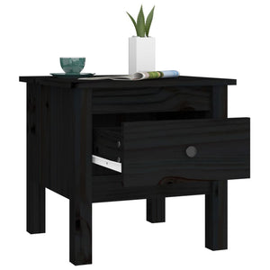 Schwarze Beistelltische 2er Set Kiefer Massivholz 40x40 cm