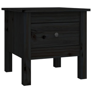 Schwarze Beistelltische 2er Set Kiefer Massivholz 40x40 cm