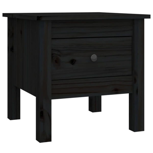 Schwarze Beistelltische 2er Set Kiefer Massivholz 40x40 cm