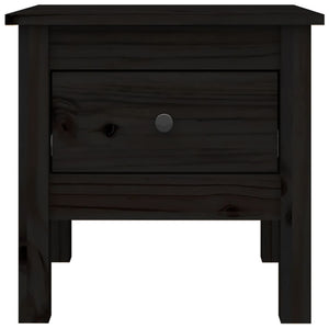 Schwarze Beistelltische 2er Set Kiefer Massivholz 40x40 cm