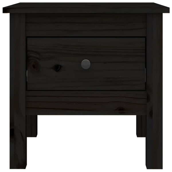 Schwarze Beistelltische 2er Set Kiefer Massivholz 40x40 cm