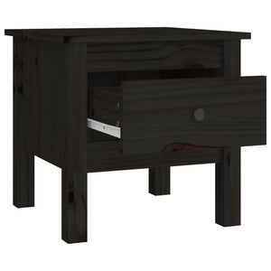 Schwarze Beistelltische 2er Set Kiefer Massivholz 40x40 cm