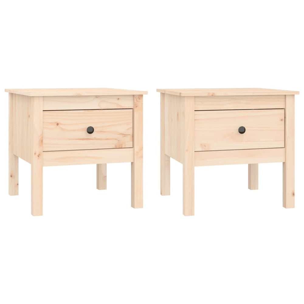 Beistelltische 2er Set Kiefer Massivholz 50x50 cm