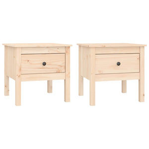 Beistelltische 2er Set Kiefer Massivholz 50x50 cm