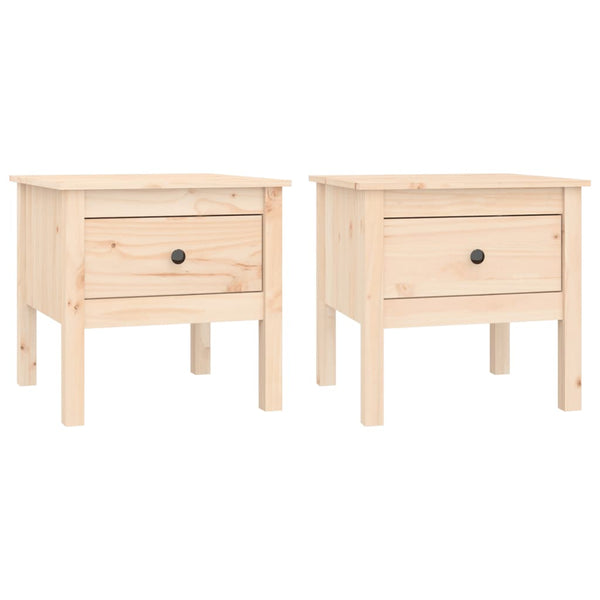 Beistelltische 2er Set Kiefer Massivholz 50x50 cm
